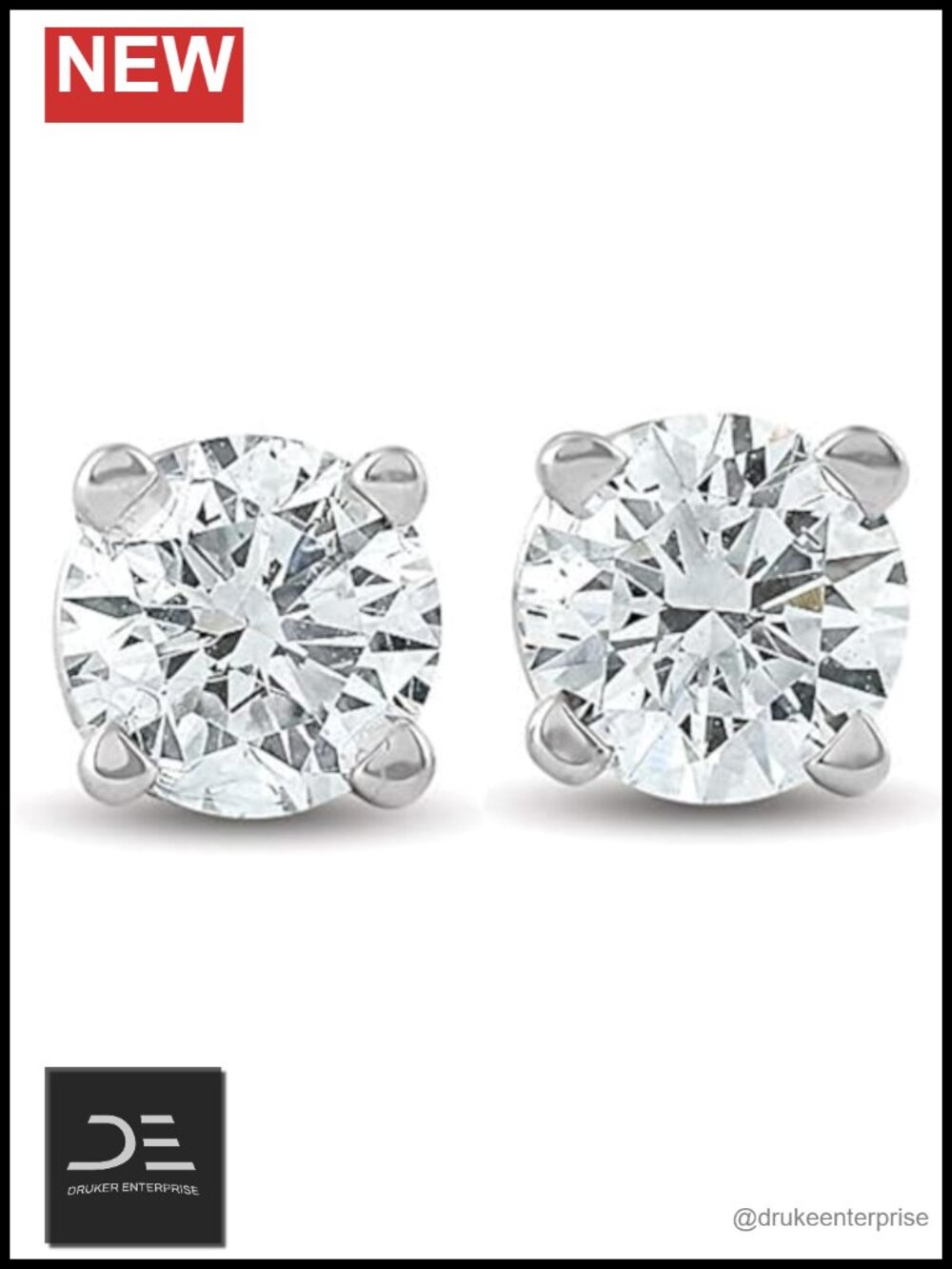 1/2Cttw Diamond Stud Earrings 14K Yellow Gold Classic Push Back